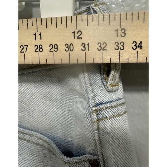 Pacsun Shorts Women's Size 25 High Rise Cut-Off Denim Distressed 5 Pockets Lt. B - Picture 6 of 9